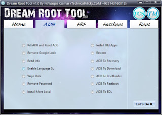 TCS Dream Root Tool ADB Fastboot 