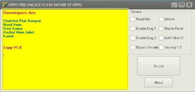 Oppo Network Unlock Tool V 1.0